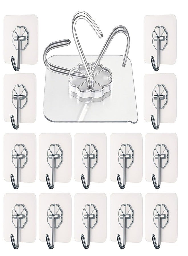 MENIFLIX self Adhesive wall Hooks for Hanging - 15 Pcs Adhesive wall Hook | Hooks for wall Heavy | Hooks for Hanging of Kitchen Accessories Items for Home | wall Hanging Hooks for Frames, Keys - Image 1