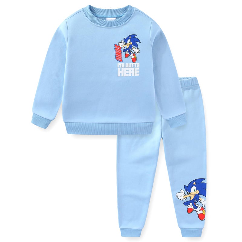SEGA Sonic the Hedgehog Boys Crewneck Sweatshirt and Pants Set 2 Piece for Toddler and Big Kids - Image 2