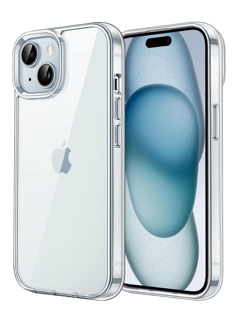 Crystal Clear Transparent Phone Case for Apple iPhone 15 – Slim Ulta Thin Hard TPU Shockproof Cover, Anti-Yellowing Crystal Clear Protective Back Case with Camera Protection - Image 1