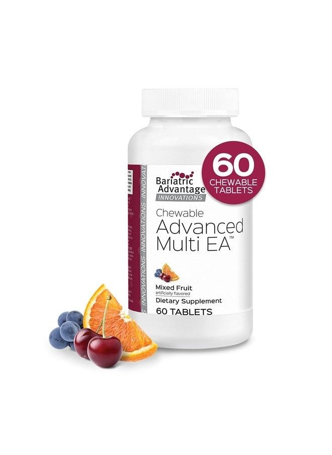 Bariatric Advantage - Chewable Advanced Multi EA, High Potency Daily Multivitamin for Bariatric Surgery Patients Including Gastric Bypass, Sleeve Gastrectomy, and DS - Mixed Fruit, 60 Count - Image 1
