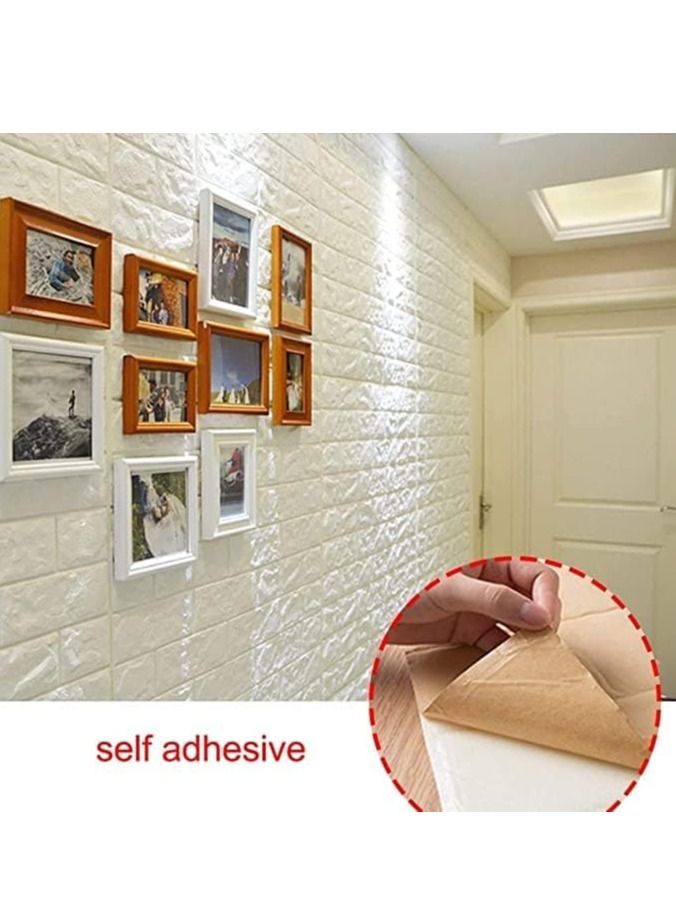 LINGWEI 50PCS PE Foam 3D Wall Tile Pattern Self Adhesive Anti Collision Waterproof Wall Sticker - Image 2