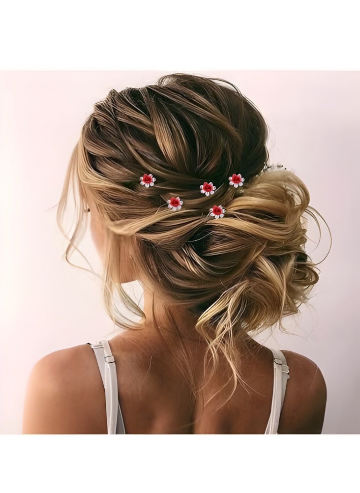 Vergali - 20 PCS U Shaped Chignon, Rose Flower Bobby Pins Metal Floral Hairpins, Hair Pins Vintage Hair Forks Metal U Shaped Chignon, Suitable for Brides, Girl, Women, Flower Girl - Image 1