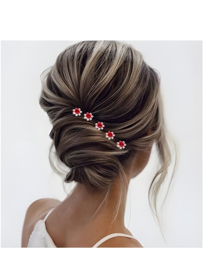 Vergali - 20 PCS U Shaped Chignon, Rose Flower Bobby Pins Metal Floral Hairpins, Hair Pins Vintage Hair Forks Metal U Shaped Chignon, Suitable for Brides, Girl, Women, Flower Girl - Image 1
