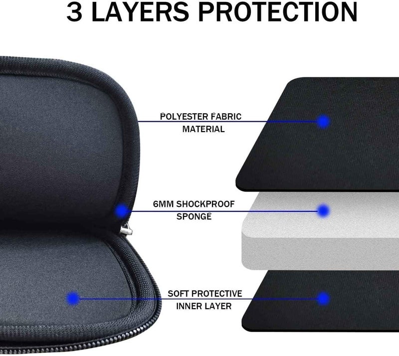 Dyazo Laptop Sleeve 15.6 inches, Durable Shockproof Neoprene Case Cover Carrying Bag Case with Pockets Compatible for HP/Crome Book/ASUS & Other Laptops, Notebook, Black (ONE Pocket 15.6 Black) - Image 4