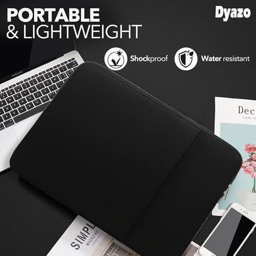 Dyazo Laptop Sleeve 15.6 inches, Durable Shockproof Neoprene Case Cover Carrying Bag Case with Pockets Compatible for HP/Crome Book/ASUS & Other Laptops, Notebook, Black (ONE Pocket 15.6 Black) - Image 5