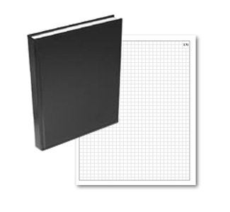 BookFactory Black Graph Paper Notebook 4 X 4 Quad Ruled NotebookQuadrille Notebook 168 Pages 25 Grid Format 8 x 10 Black Cover Section Sewn Hardbound GRD168SGPALKT00