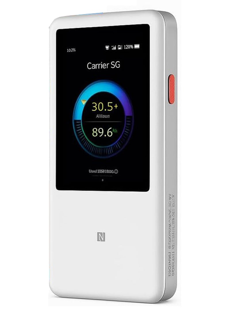 ZTE U60 Pro 5G WiFi Pocket Router,10000mAh 27W Fast Charge WiFi 7 Touchscreen NFC Mobile Internet Hotspot Unlock Global Version - Grey - Image 2