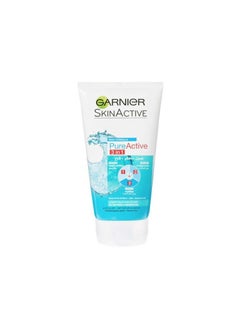 Garnier Pure Active 3 in 1 Exfoliating Wash and Mask for Oily Skin - 150 ml