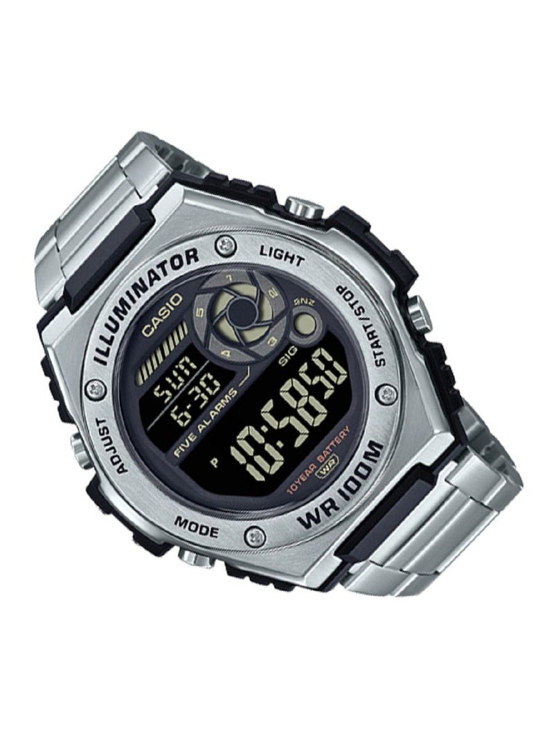 Casio Men Watch Digital Back Dial Stainless Steel Band MWD-100HD-1BVDF - Image 2