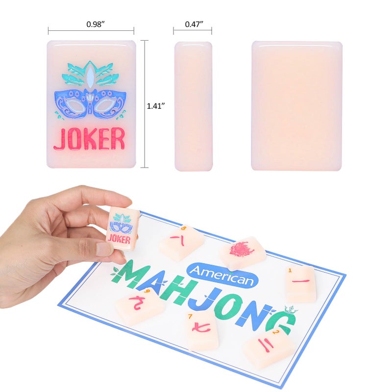 Jongyance American Mahjong Tile Set with Carrying Bag and Accessories, 160 Acrylic Engraved Mahjong Tiles for Beginners - Image 2