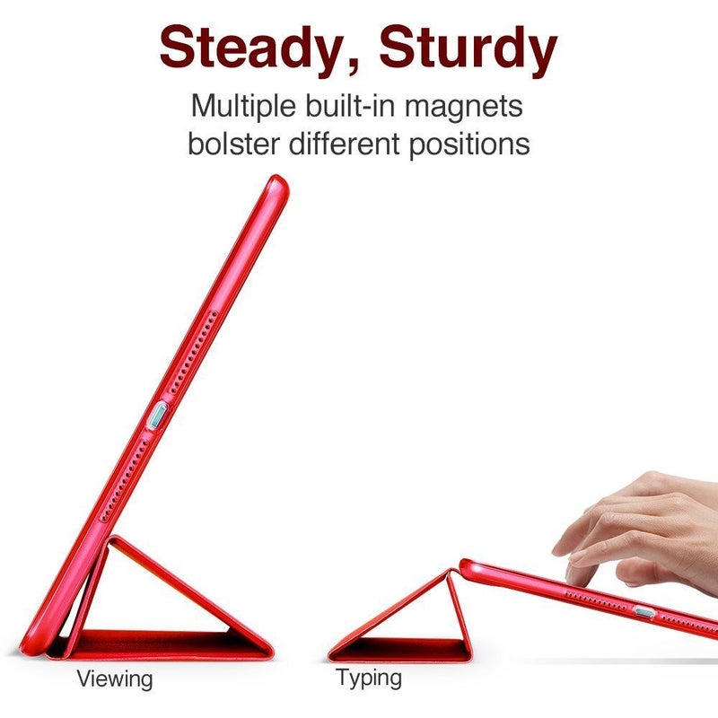 Moca Compatible Smart flip Cover case for Apple iPad 9.7 inch 2017 2018 iPad 5th 6th Generation A1893 A1954 A1822 A1823 Smart case Cover (Red) - Image 3