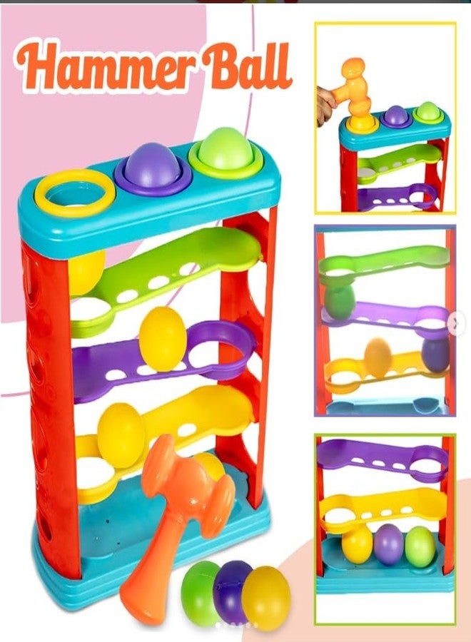 PLUSPOINT Big Hammer Ball pounding Baby's First Toy Fun and Educational Hammer Pounding Table for Babies and Toddlers for Early Development, Best Gift Toy for 1 Year Old Boys and Girls - Image 2
