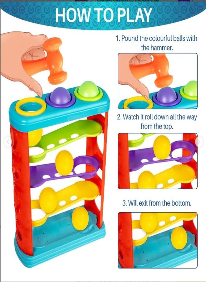PLUSPOINT Big Hammer Ball pounding Baby's First Toy Fun and Educational Hammer Pounding Table for Babies and Toddlers for Early Development, Best Gift Toy for 1 Year Old Boys and Girls - Image 3