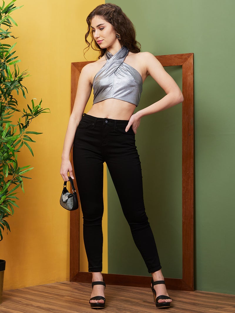 globus Globus Women Bralette Halter Neck Styled Back Crop Top - Image 5