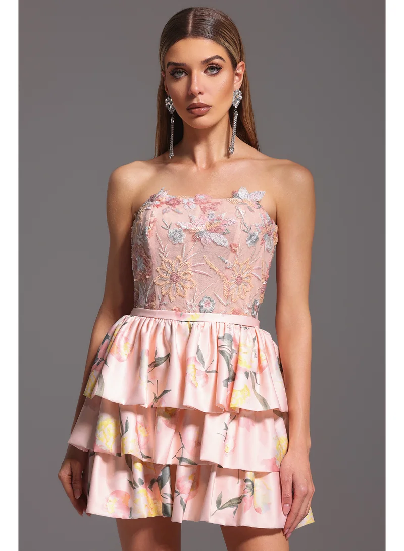 Bella Barnett  Waner Sleeveless Printing Flowers Mini Dress for Women | Best Price UAE