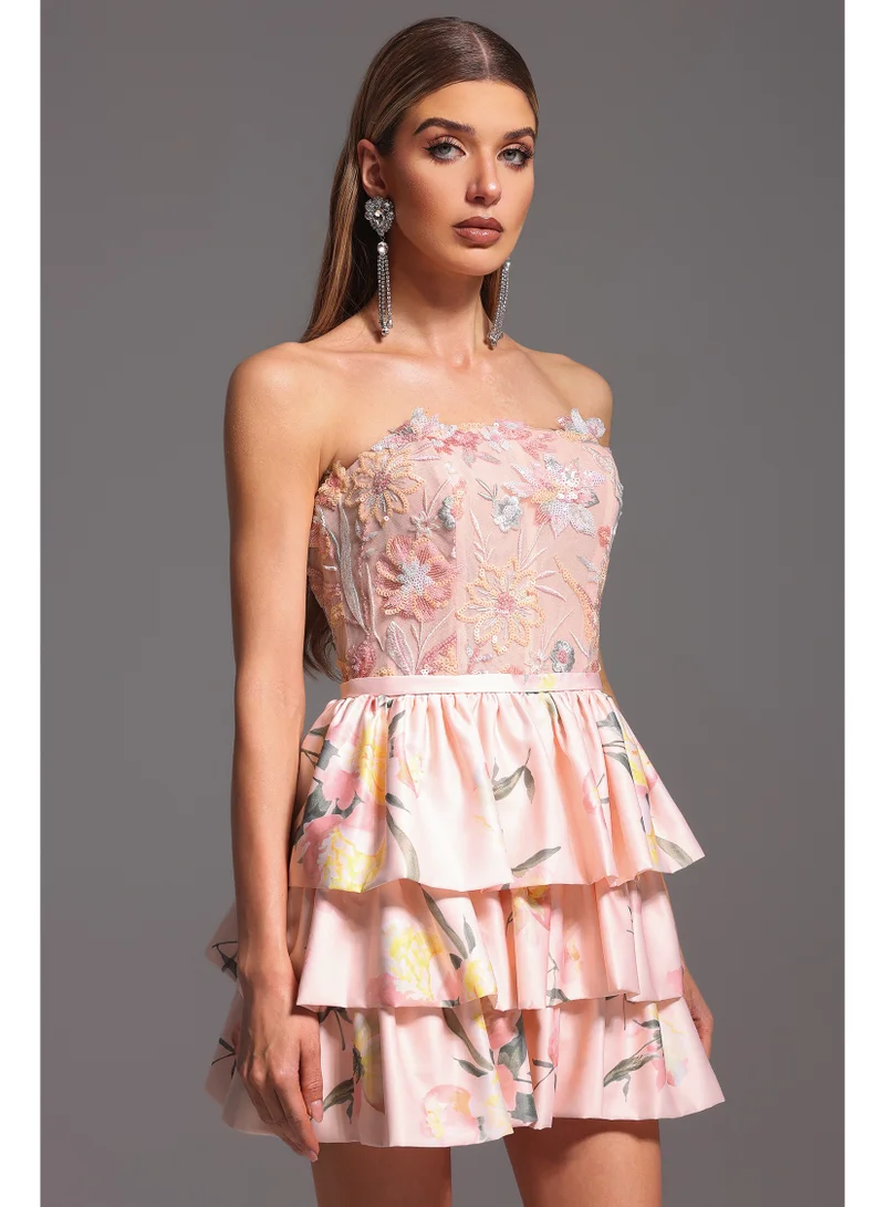 Bella Barnett  Waner Sleeveless Printing Flowers Mini Dress for Women | Best Price UAE