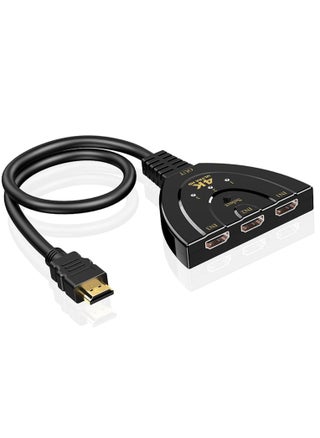 HDMI Switch 4K GANA Gold Plated 3-Port HDMI Splitter HDMI Switcher Supports 4K Full HD1080p 3D with High Speed Pigtail Cable - pzsku/ZFAB5D3866E36A8A8D2FCZ/45/_/1692081566/b36fb979-f6a0-4655-ad0c-70491eef3fe3