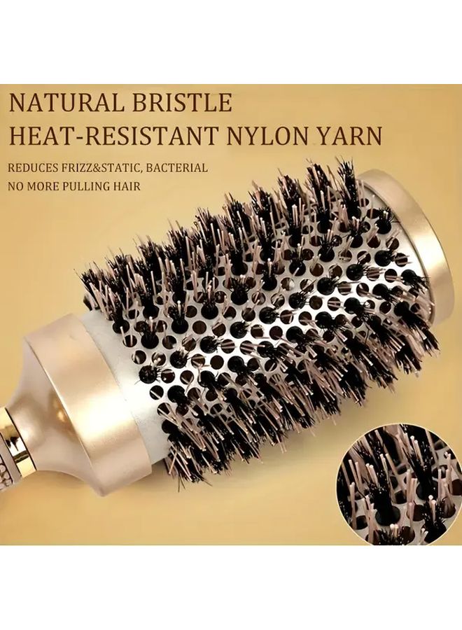 45 Model Golden Roller Brush For Normal Hair Styling With Mane Bristle And ABS Plastic Handle - Image 4