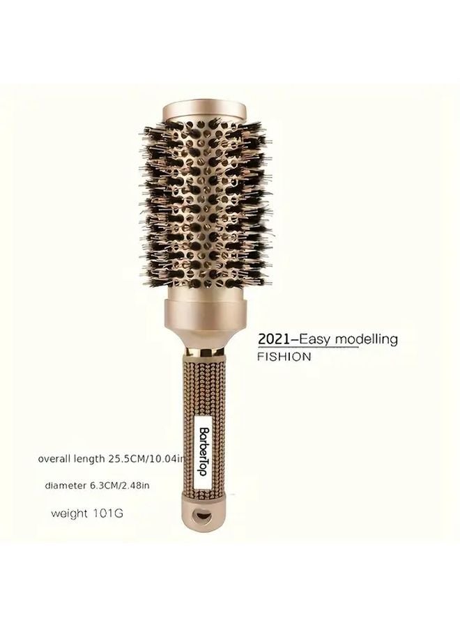 45 Model Golden Roller Brush For Normal Hair Styling With Mane Bristle And ABS Plastic Handle - Image 5