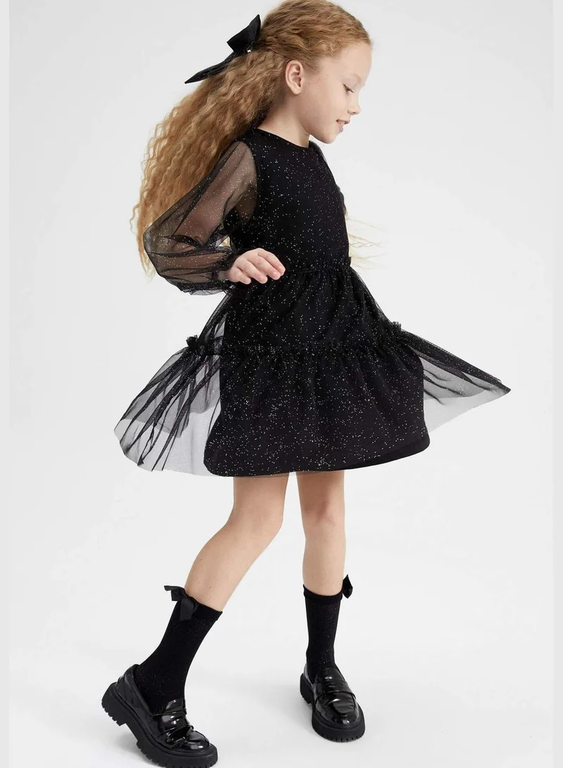 DeFacto New Year Girl Long Sleeve Knitted Dress