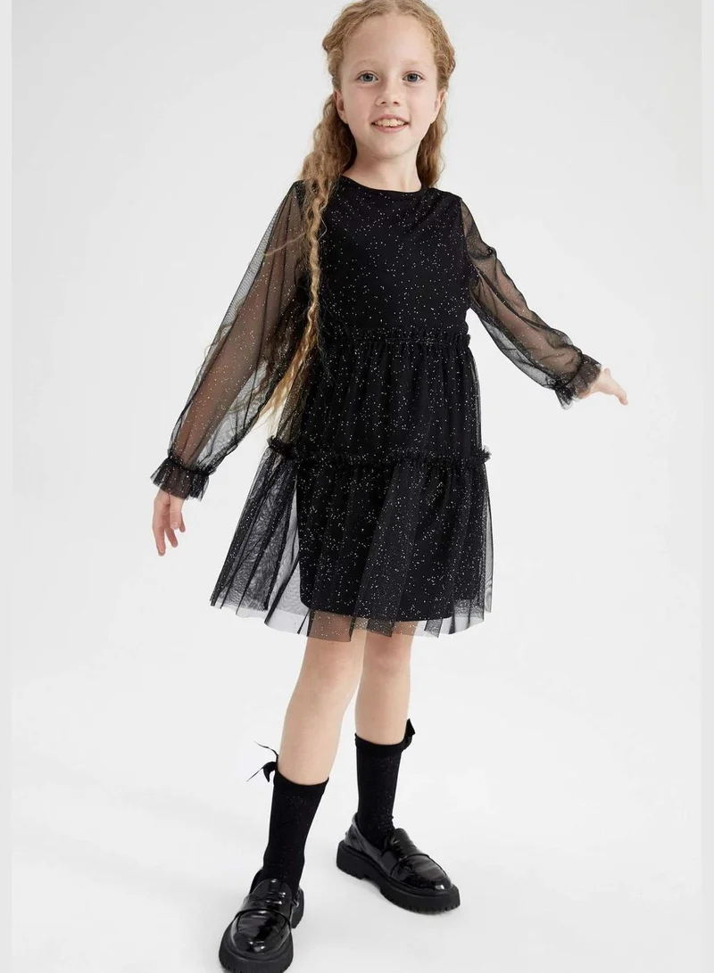 DeFacto New Year Girl Long Sleeve Knitted Dress