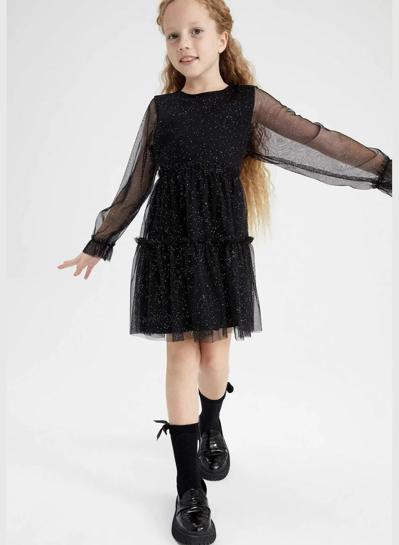 DeFacto New Year Girl Long Sleeve Knitted Dress