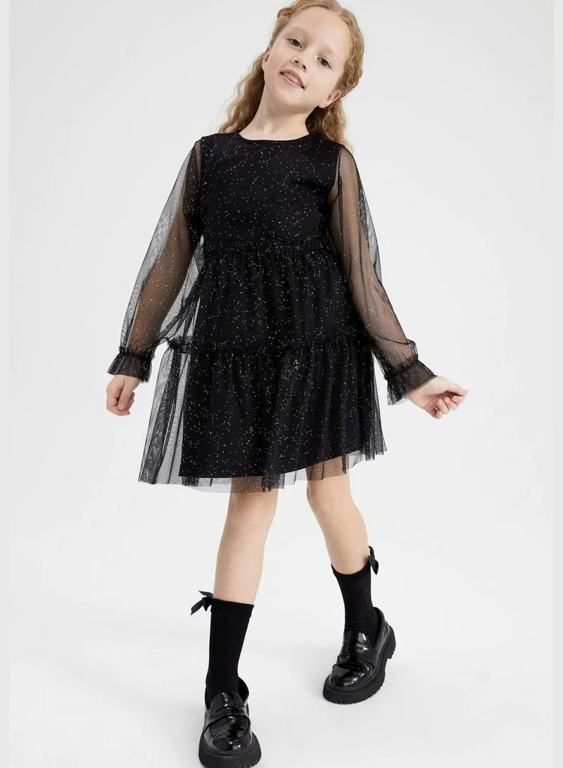 DeFacto New Year Girl Long Sleeve Knitted Dress
