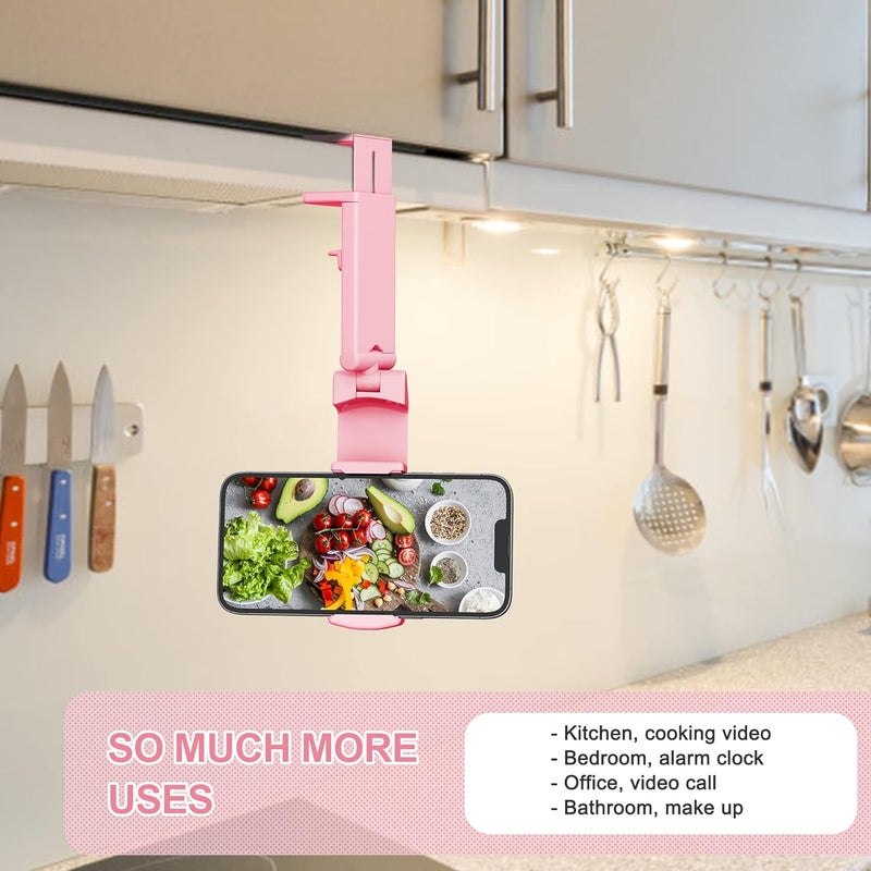 Perilogics Airplane Phone Holder Mount Universal in Flight Hands Free Viewing with Multi-Directional Dual 360 Degree Rotation (Pink) - Image 3
