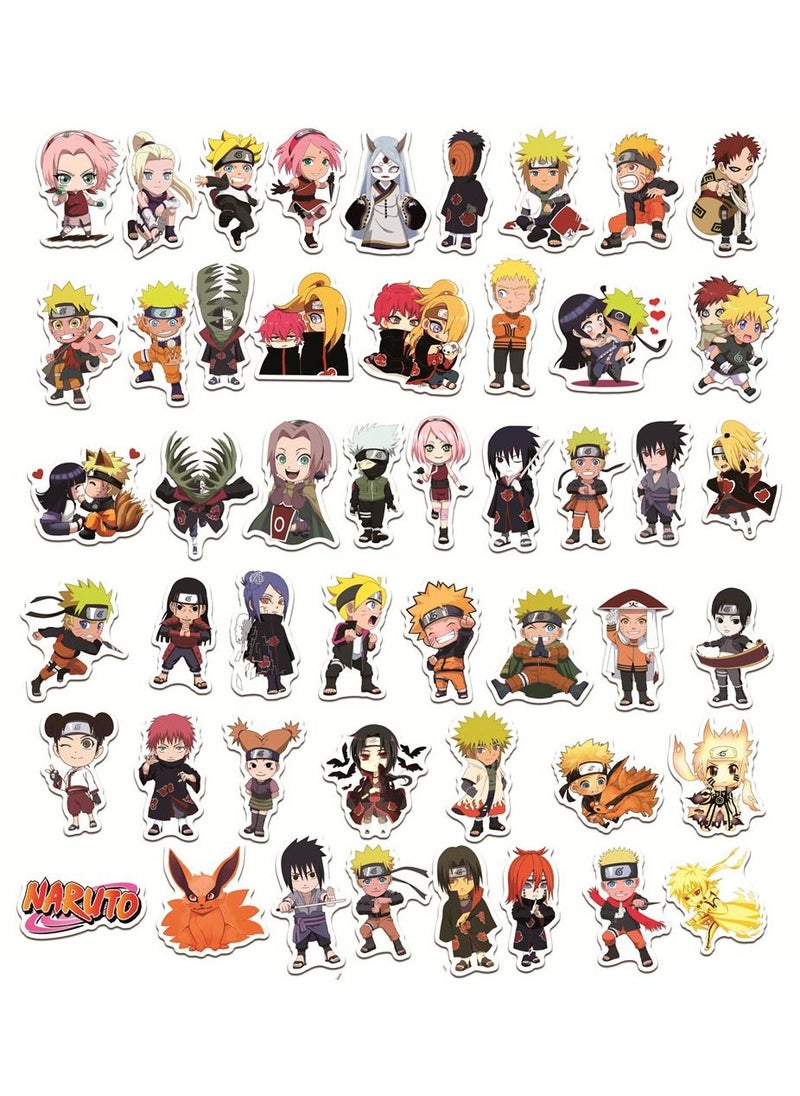 Color Fans - 100 Pcs Naruto Waterproof Stickers Cute Anime Cartoon Vinyl Aesthetic Sticker Laptop Skateboard Luggage Computer Water Bottle Graffiti Sticker Packs for Kids Teens Girls Adults - Image 1