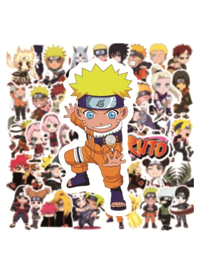 Color Fans - 100 Pcs Naruto Waterproof Stickers Cute Anime Cartoon Vinyl Aesthetic Sticker Laptop Skateboard Luggage Computer Water Bottle Graffiti Sticker Packs for Kids Teens Girls Adults - Image 1