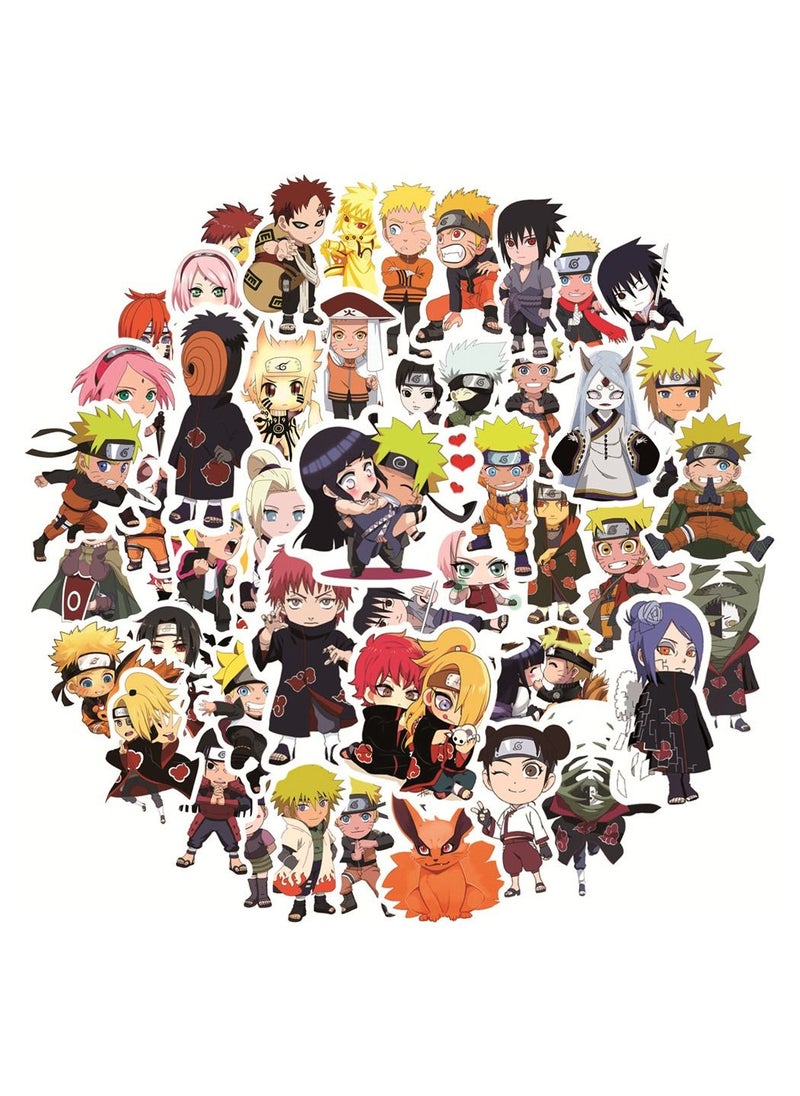 Color Fans - 100 Pcs Naruto Waterproof Stickers Cute Anime Cartoon Vinyl Aesthetic Sticker Laptop Skateboard Luggage Computer Water Bottle Graffiti Sticker Packs for Kids Teens Girls Adults - Image 1