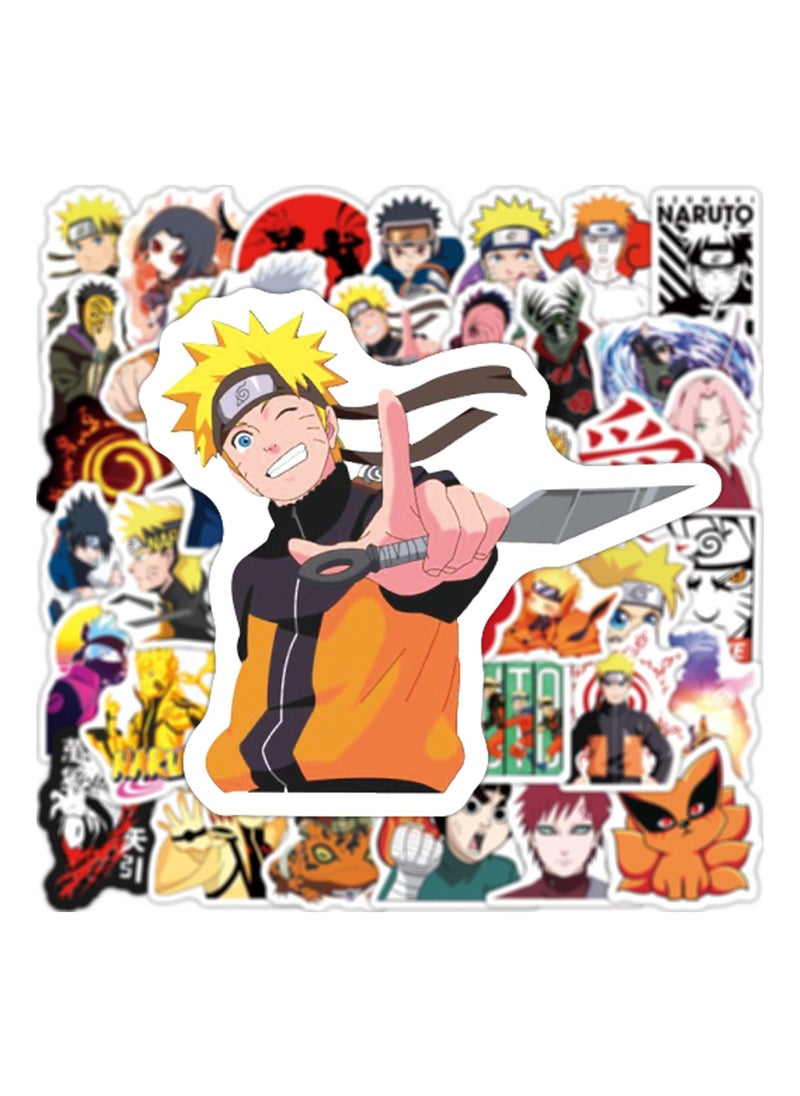 Color Fans - 100 Pcs Naruto Waterproof Stickers Cute Anime Cartoon Vinyl Aesthetic Sticker Laptop Skateboard Luggage Computer Water Bottle Graffiti Sticker Packs for Kids Teens Girls Adults - Image 1