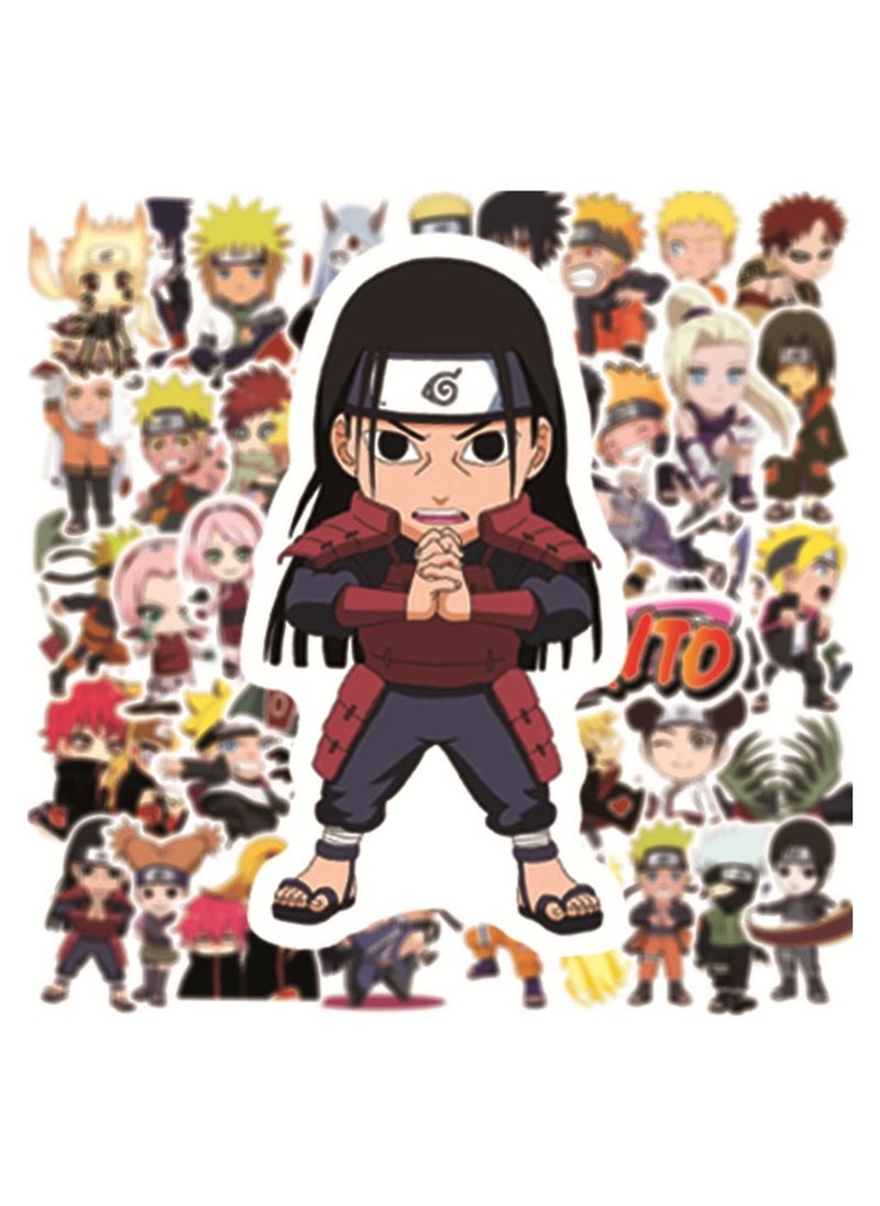 Color Fans - 100 Pcs Naruto Waterproof Stickers Cute Anime Cartoon Vinyl Aesthetic Sticker Laptop Skateboard Luggage Computer Water Bottle Graffiti Sticker Packs for Kids Teens Girls Adults - Image 1