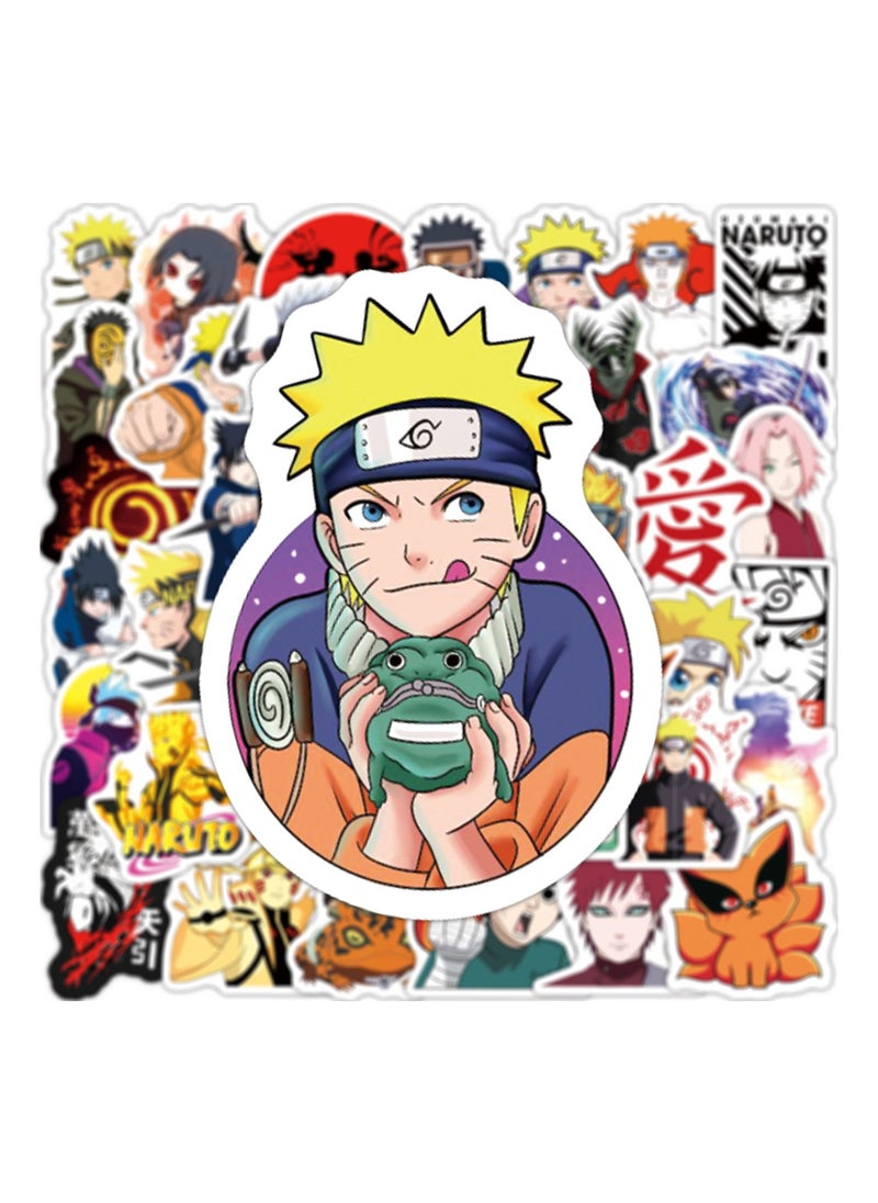 Color Fans - 100 Pcs Naruto Waterproof Stickers Cute Anime Cartoon Vinyl Aesthetic Sticker Laptop Skateboard Luggage Computer Water Bottle Graffiti Sticker Packs for Kids Teens Girls Adults - Image 1