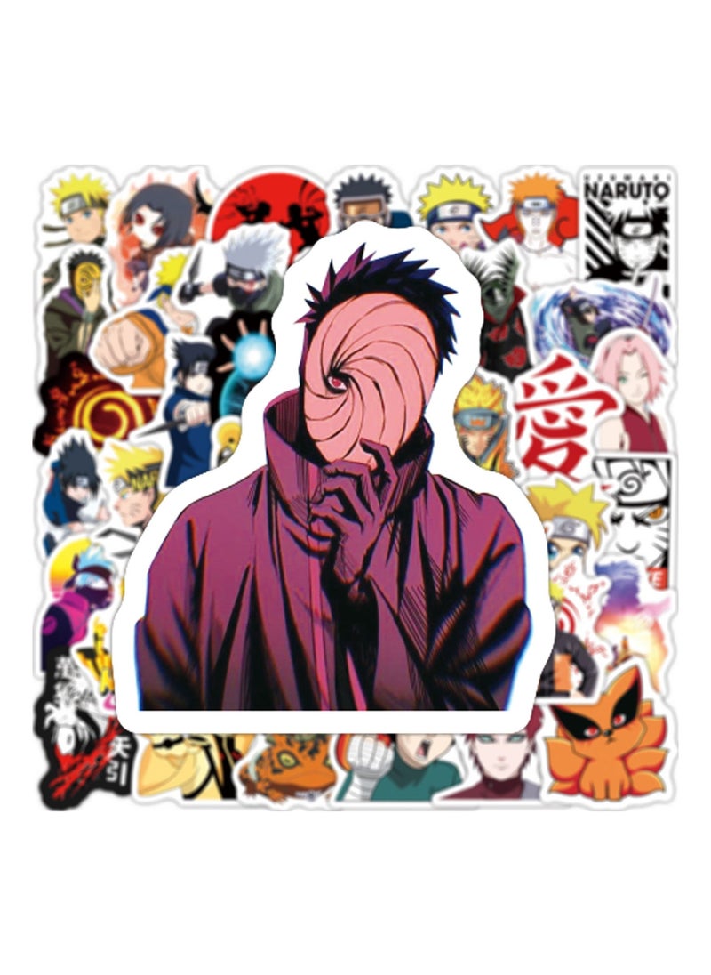 Color Fans - 100 Pcs Naruto Waterproof Stickers Cute Anime Cartoon Vinyl Aesthetic Sticker Laptop Skateboard Luggage Computer Water Bottle Graffiti Sticker Packs for Kids Teens Girls Adults - Image 1