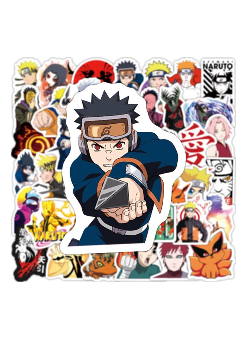 Color Fans - 100 Pcs Naruto Waterproof Stickers Cute Anime Cartoon Vinyl Aesthetic Sticker Laptop Skateboard Luggage Computer Water Bottle Graffiti Sticker Packs for Kids Teens Girls Adults - Image 1
