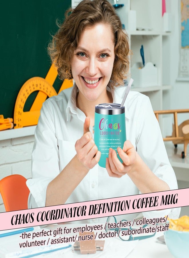 Layhit أكواب Layhit Chaos Coordinator Gifts سعة 12 أونصة، هدايا تقدير للموظفين 2025 للنساء، أكواب من الفولاذ المقاوم للصدأ، أكواب معزولة، هدايا شكر للمعلمات والممرضات والمديرات والقادة (ألوان زاهية، 4 عبوات) - Image 2