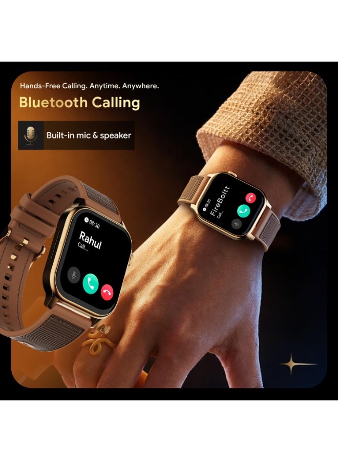 Fire-Boltt Rise Force Smart Watch 1.85” Display, Nylon–Fluoroelastomer Hybrid Strap, Rotating Crown, Bluetooth Calling, Dual Button Control, Metal Body Smartwatch for Men and Women Midnight Black - Image 4