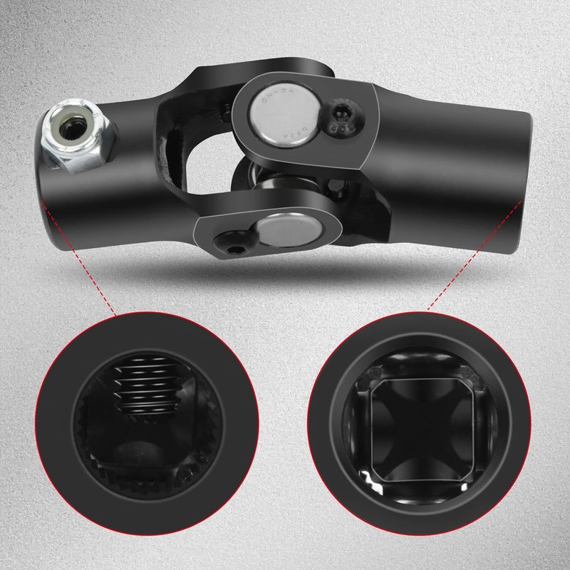 cciyu Black Steering Joint 5/8-36 Spline X 3/4" Round U-Joint Shaft - Image 5