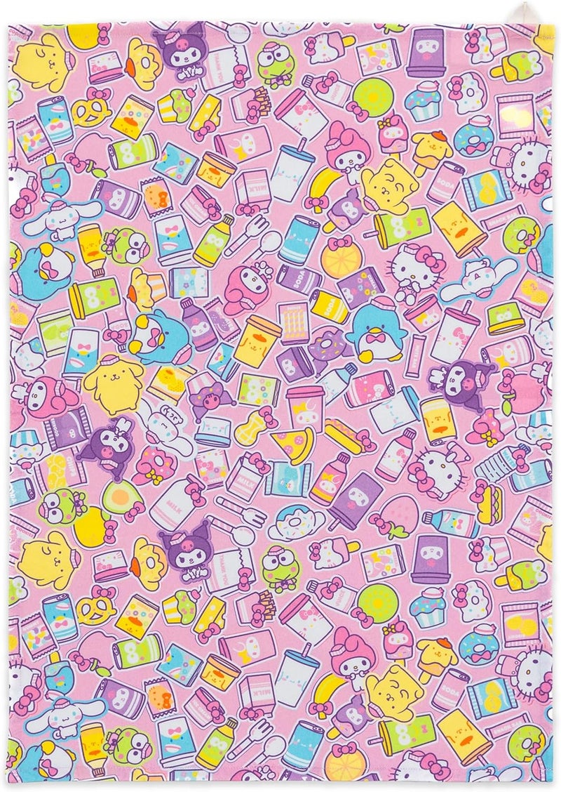 Handstand Kitchen Hello Kitty and Friends Snack Shop Print Cotton Kitchen Towel and Apple Shaped Potholder Set - Image 2