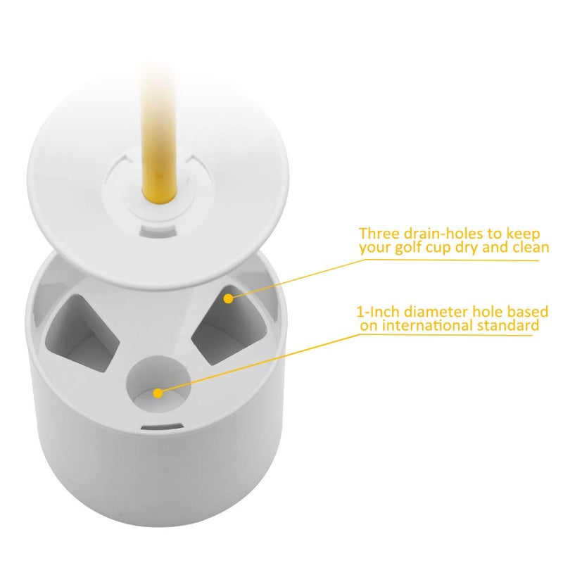 KINGTOP Golf Hole Cups for Practice Putting Green, Putting Cup, Outdoor | Indoor, Fit USGA | PGA Regulations, Ivory White, 4" Depth, 2-Pack - Image 4