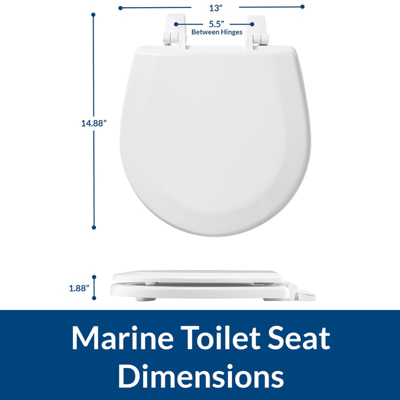 BEMIS TC50TTA MARINE Toilet Seat, Small Toilet Seat Made for Boats and RVs, Durable Wood, White - Image 4