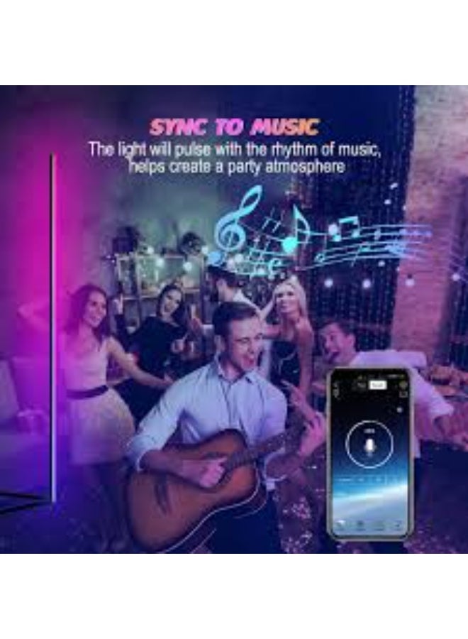 Corner Floor Lamp Smart RGB Adjustable Brightness, Color Changing LED Minimalist Nordic Floor Lamp , Light for Living Room Decor, for Party - Image 3