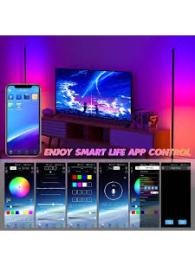 Corner Floor Lamp Smart RGB Adjustable Brightness, Color Changing LED Minimalist Nordic Floor Lamp , Light for Living Room Decor, for Party - Image 4