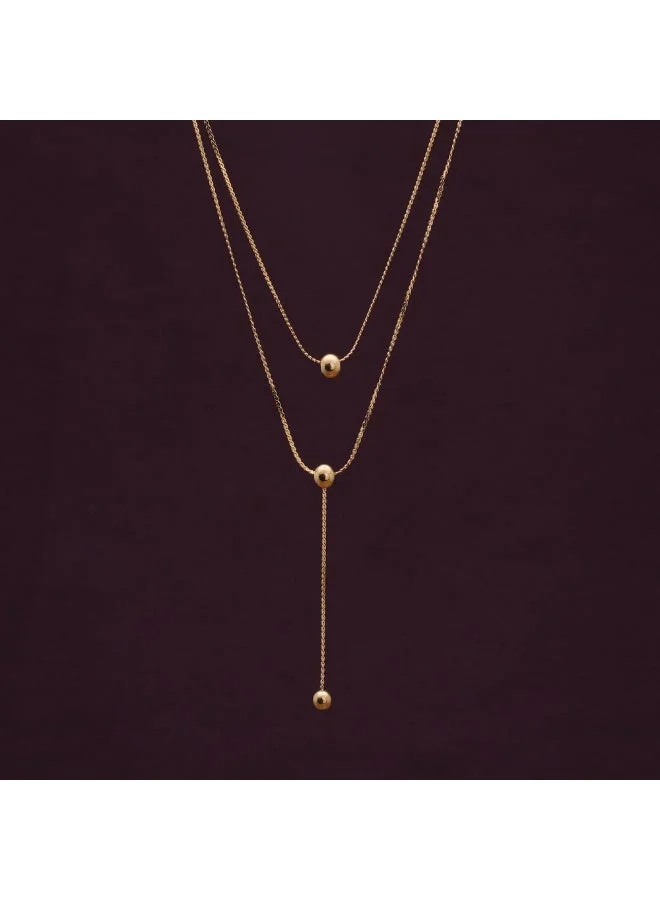 بالموناس PALMONAS 18k Gold Tone Plated Drop Bead Necklace
 for Women