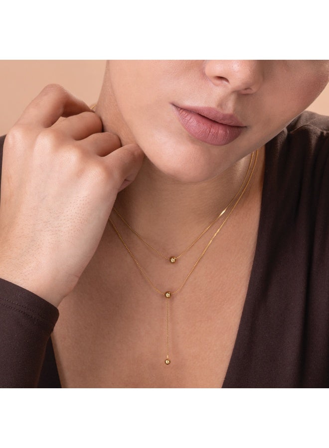 PALMONAS 18k Gold Tone Plated Drop Bead Necklace
 for Women - Image 4