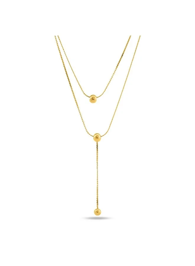 بالموناس PALMONAS 18k Gold Tone Plated Drop Bead Necklace
 for Women