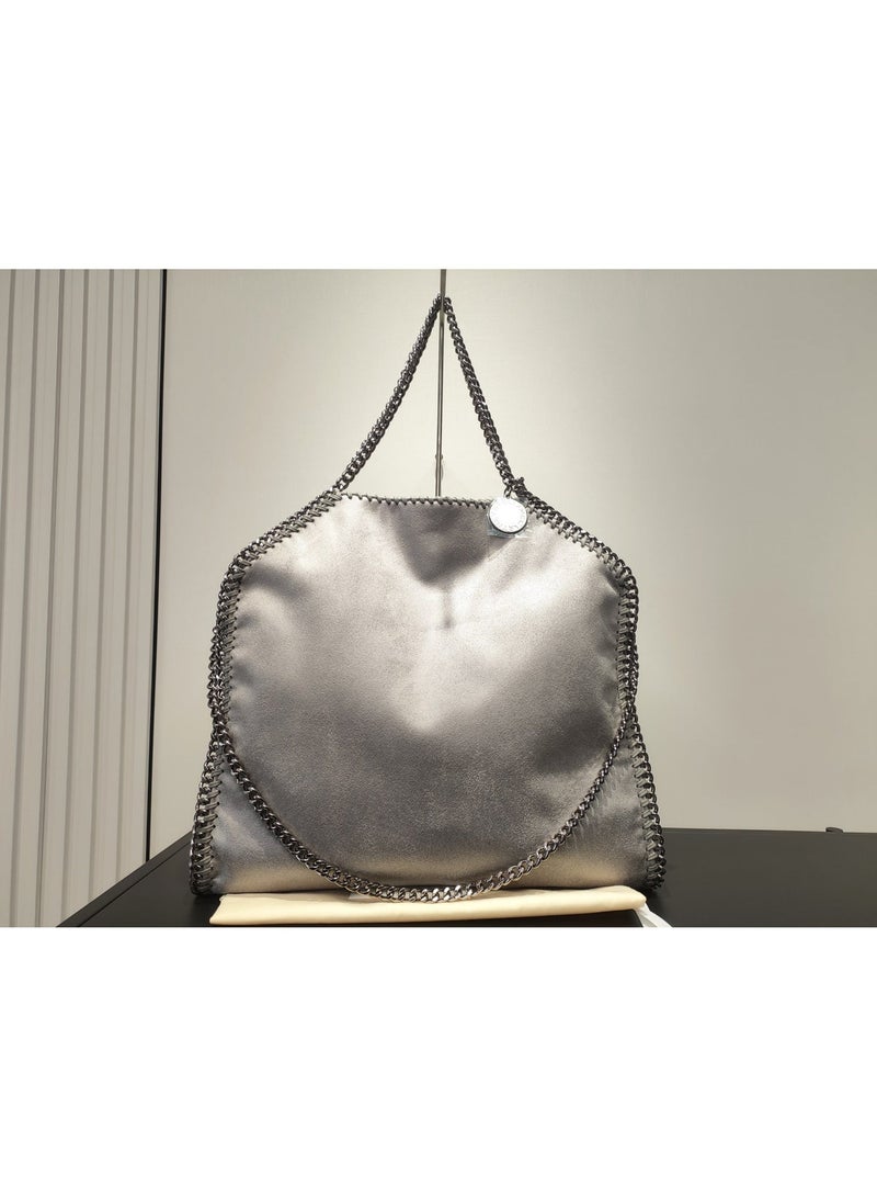 stella falabella chain Fold-Over LARGE size tote bag - Image 1
