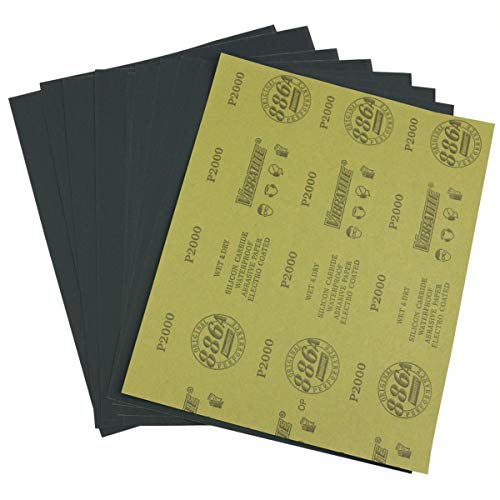 MAXMAN Sandpaper Sheets, 2000 Grit Dry Wet Sand Paper, 9 x 11 Inch,Silicon Carbide, for Wood Furniture Finishing,Metal Sanding and Automotive Polishing,10 -Sheet - Image 1