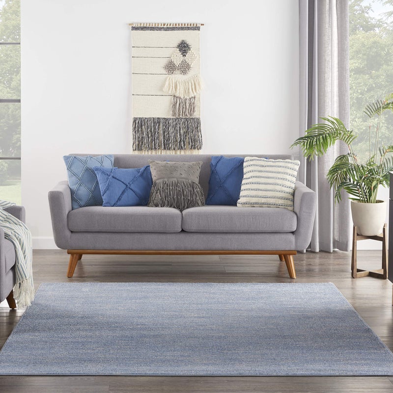 Nourison Home Nourison Essentials Blue Grey 7' x Square Area Rug - Easy Clean, Non Shedding, Bed Room, Living Room, Dining Room, Kitchen (7' x Square) - Image 3